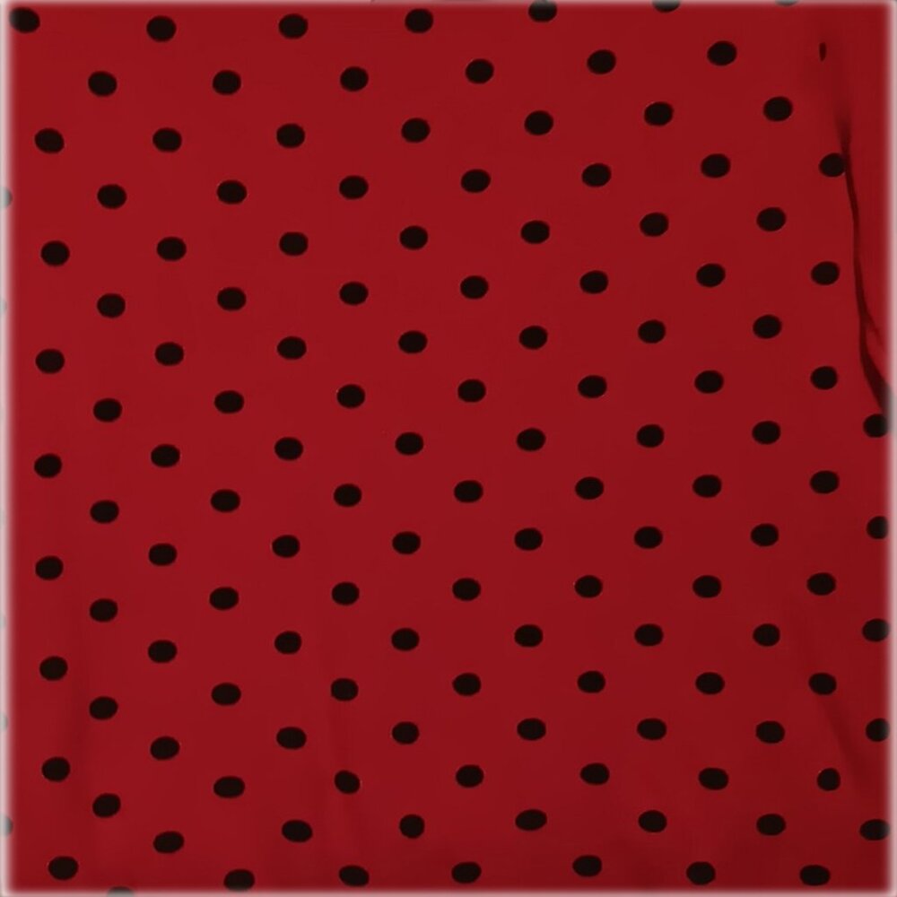 Elle Long Sleeve Blouse Red with Black Polka Dots Size Small - Picture 5 of 7